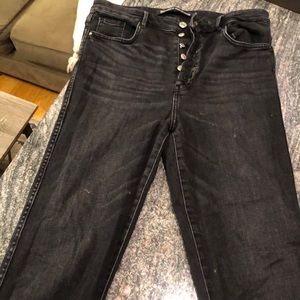 Zara button up black skinny jeans